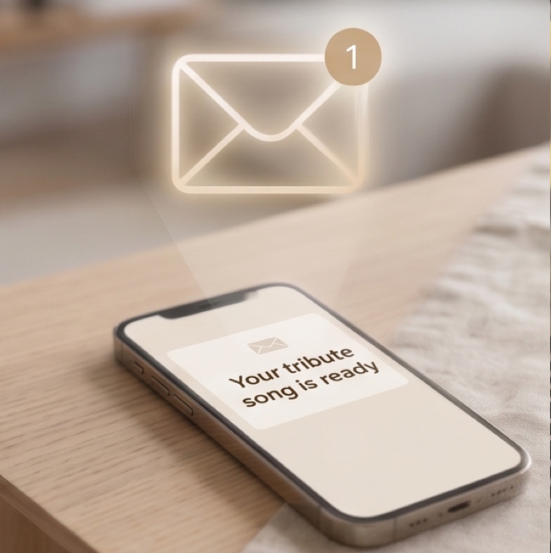 A phone showing a tribute notification